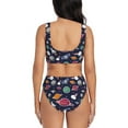 thumbnail image 3 of Daiia Rocket Satellite Women's Bikini Set Two Piece Swimsuit High Waisted Bikini Adjustable Straps Bikini Perfect for Beach, Pool, and Summer Vacation-Large, 3 of 9