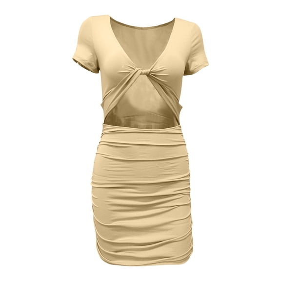 Tumotour Shirt Dress for Women Mini Dress Women's Fashion Round-Neck Short Sleeved Printed Pullover Dress