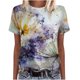 thumbnail image 1 of Blusa informal de manga corta con cuello redondo y estampado de verano a la moda para mujer Pompotops  hfajkhk134825, 1 of 5