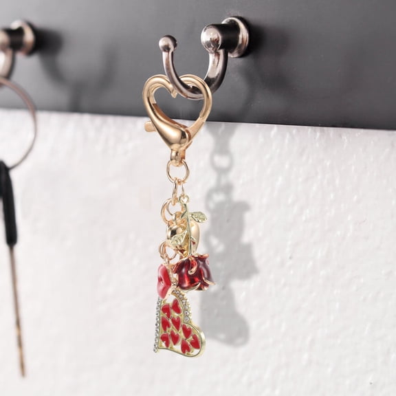 GOOHOCHY Heart Keychain Pendant Zinc Alloy 1Set Accessory For Women Bags Keys