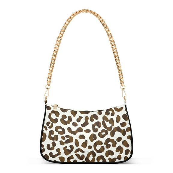 Leopard Spot in Vintage Style Womens Chain Shoulder Bag Tote Handbag Clutch Hobo Purse with Zipper for Travel Casual