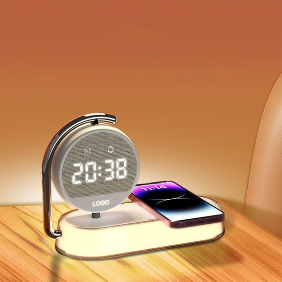 AZXY Charging Station,Wireless Charger,Charger Station,Charging Stand for Phone,3 in 1 Desktop Clock Lamp With Charging Stations for Multiple Devices at Once