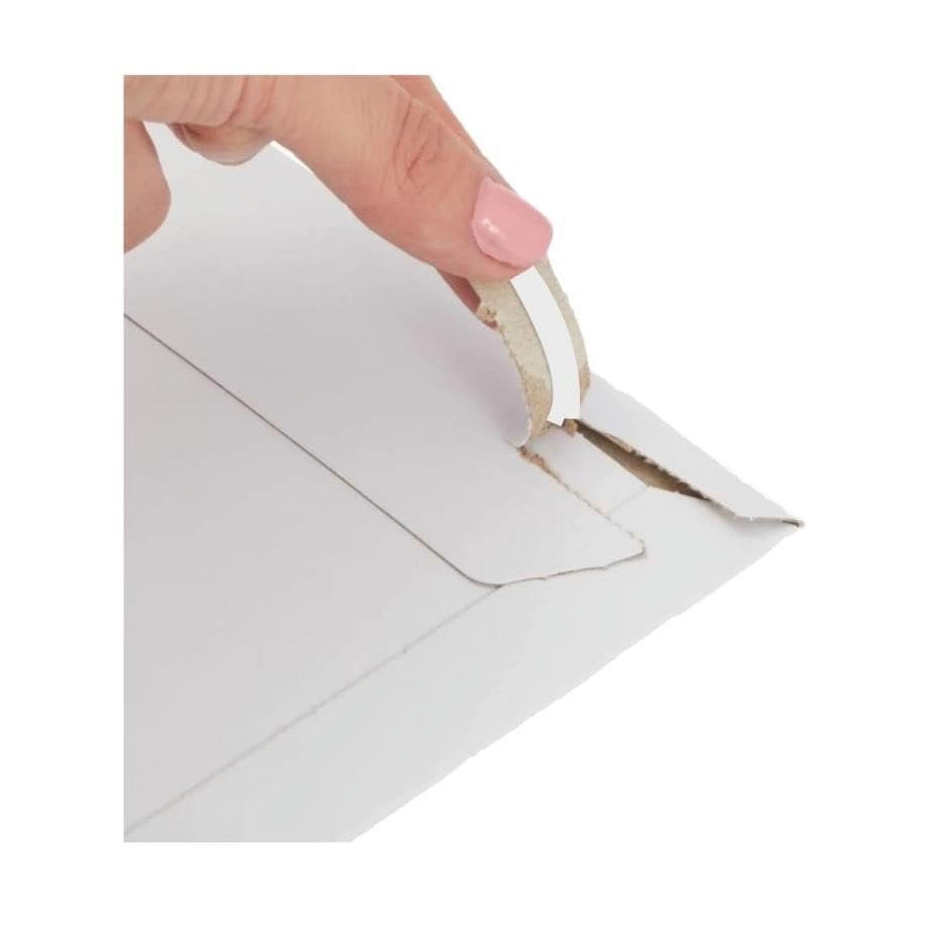 50 Pack 9x11.5 White Rigid Stay Flats Self-Seal Cardboard Envelope Mailers 9"x11.5"