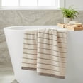 thumbnail image 4 of Unique Bargains Ultra Soft Highly Absorbent Cotton Stripe Bath Towel White 55" x 28", 4 of 6