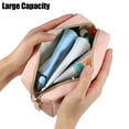 thumbnail image 5 of Unique Bargains PU Leather Makeup Bag Large Makeup Bag Make Up Brush Organizer Bag Toiletry Bag for Women M Size Pink, 5 of 6