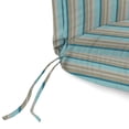 thumbnail image 6 of Jordan Manufacturing Sunbrella 74" x 22" Gateway Mist Blue and Beige Stripe Rectangular Outdoor Chaise Lounge Cushion with Ties and Hanger Loop, 6 of 10