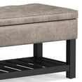 thumbnail image 2 of Simpli Home Cosmopolitan 44" Transitional Rectangle Ottoman Bench in Gray Taupe Faux Leather, 2 of 12