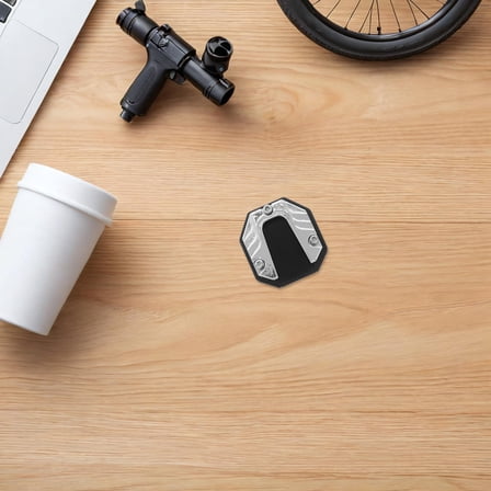 ELAYARD Motorcycle Side Kickstand Extension Plate Aluminum Silver 1Pcs for Enhanced Support on Parking