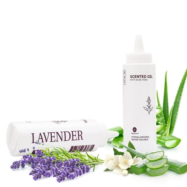 Gel de transmisión Medvat con aroma a lavanda y aloe vera (paquete de 2 unidades), estimulador muscular y abdominal, conductivo, cavitación, hipoalergénico, 247 g, transparente