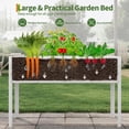 thumbnail image 4 of 32" Tall Self-Watering Raised Garden Bed with Legs, Heavy Duty Galvanized Steel Planter, Modular Ergonomic Design for Patio Backyard, Beige, 4 of 6