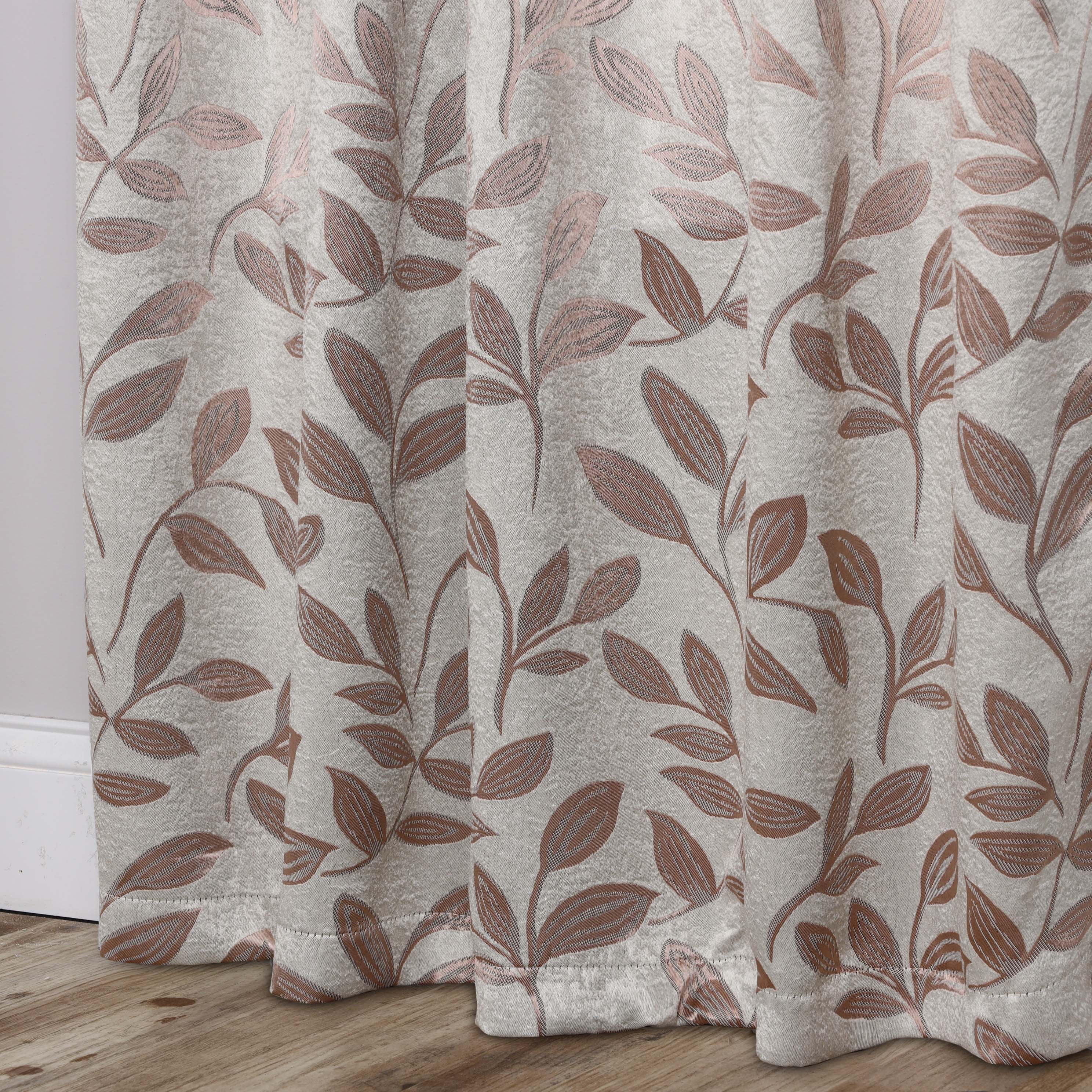 Superior Blackout Leaves Curtains Set of 2, Light Filtering Grommet Curtain Panel Set, Bronze, 46"W x 84"L