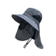 thumbnail image 4 of Sombrero para el sol, ala ancha, ligero, para pesca, jardinería, mochilerismo, playa, verano. Gris oscuro, 4 of 9