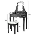 thumbnail image 4 of Gymax Vanity Dressing Table Set w/Removable Box &10 Dimmable Bulbs Touch Switch Black, 4 of 10