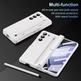thumbnail image 6 of ELEHOLD for Samsung Z Fold 6 Case, Rugged Slim S Pen & Pen Holder Invisible Kickstand Hinge Protection Anti-Scratch Shockproof Protective Case with Screen Protector for Samsung Z Fold 6,White, 6 of 7