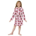 thumbnail image 6 of FORMRS Niños Bathrobe Unisex Hooded Robe Soft Plush Pajamas Sleepwear, Size 4-6T, Cartoon Strawberry, 6 of 7
