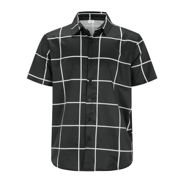 Camisas De Vestir Para Hombre 5xl SLIM FIT NEGOCIO TENDENCIA PERSONALIDAD MODA ESTAMPADO CAMISA DE MANGA CORTA HOMBRE (A, 3XL)