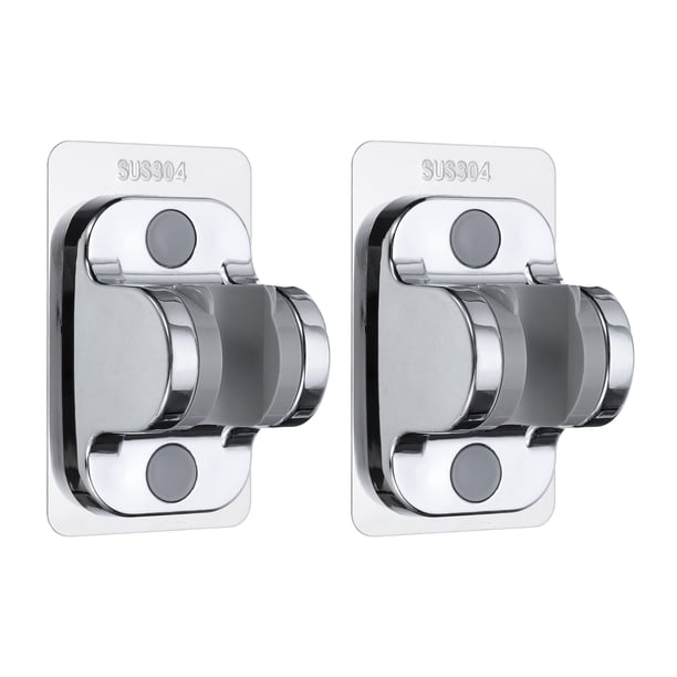 Soporte de ducha Uxcell 2PCS con adhesivo y ajustable para montaje en pared (Plata)