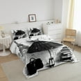 thumbnail image 3 of Fashion Blakc Bedding Sets Girly Dress Eiffel Tower Paris Comforter Set Romantic Makeup Themed Bedding Comforter Sets Black High Heels Print Down Comforter Perfume Print Duvet Sets Twin, 3 of 7