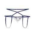 thumbnail image 4 of EOYWHK Mens V-Strings Thongs Cross Straps Tie Low Rise Underwear with Pouch, 4 of 6