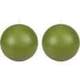 thumbnail image 2 of Zest Candle 2-Piece Ball Candles, 4-Inch, Sage Green, 2 of 7