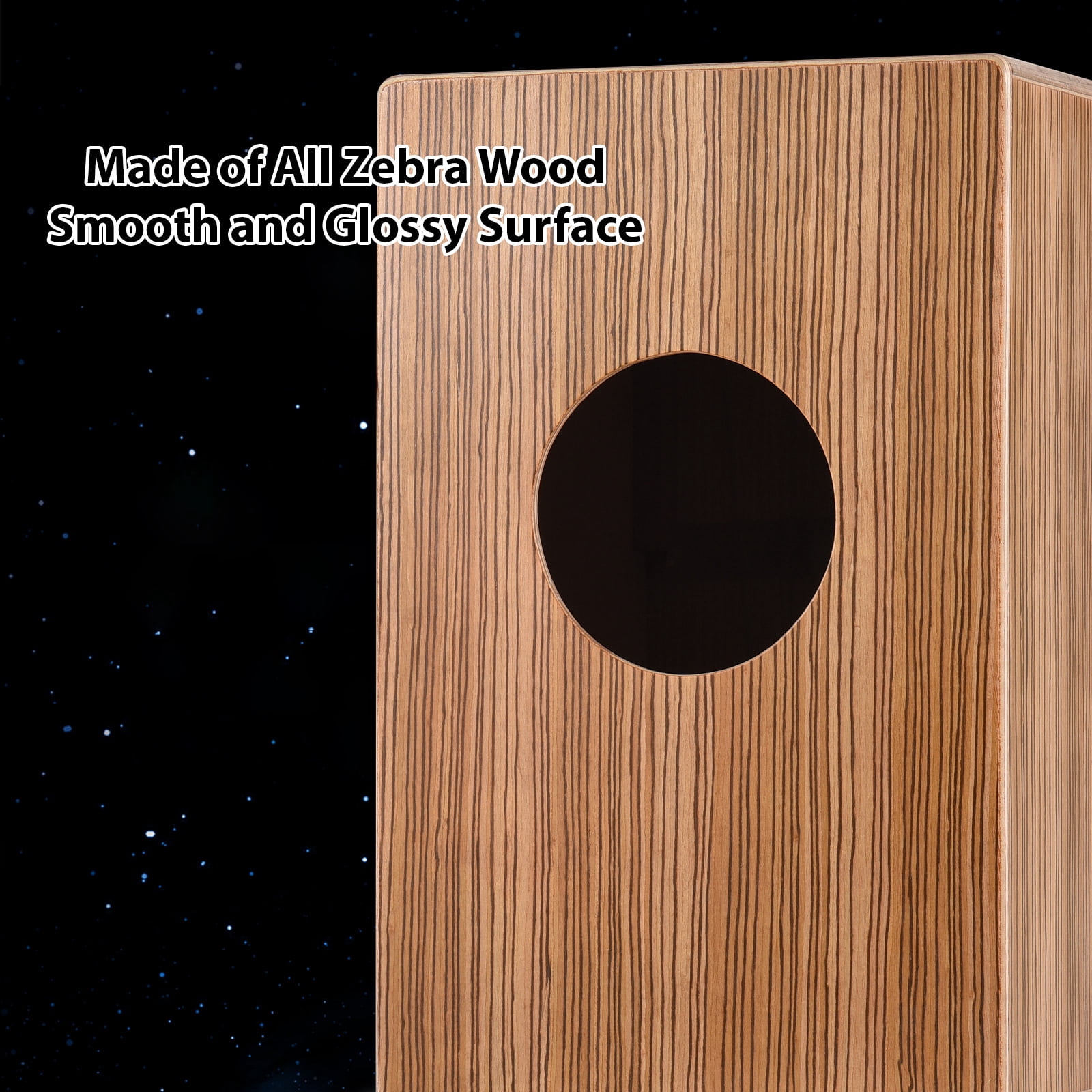 Percussion Instrument,Zebra Wood Party Smooth Percussion Zebra Box Wooden Drum Cajon Drum Box Wood Party Box Hand Drum Smooth Percussion Zebra Wood Wooden Drum Hand -slip Party Box Drum