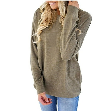 JustVH - JustVH Women's Long Sleeve Casual Sweatshirt Pullover Loose ...