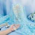 thumbnail image 3 of Tela de organza plateada con estampado de copos de nieve (4 yardas) - Tela transparente de nailon azul cielo con estampado navideño de copos de nieve (59,1 pulgadas de ancho), 3 of 9