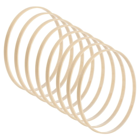 Uxcell 8 Pack Wooden Bamboo Floral Hoop 8 Inch Craft Wooden Wreath Rings, Apply to DIY Wedding Wreath Decor