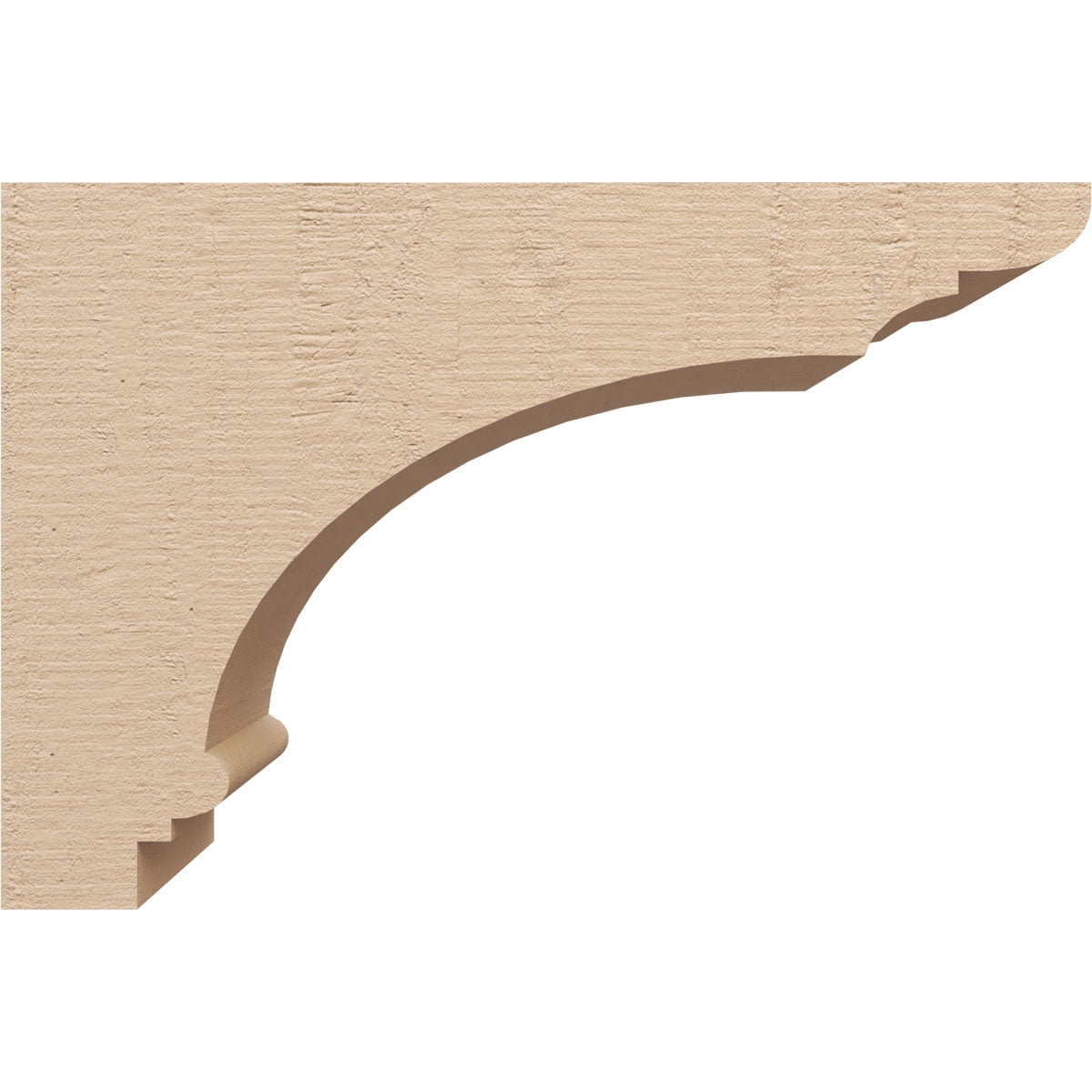 6"W x 18"D x 12"H Classic Hughes Rough Cedar Woodgrain TimberThane Corbel, Primed Tan