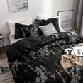 thumbnail image 2 of Black Marble Duvet Cover Set Modern Abstract Marbling Bedding Set for All Seasons Microfiber 1 Comforter Cover and 2 Pillowcases, 2 of 7