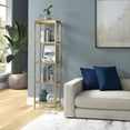 thumbnail image 5 of 70" Gold Metal And Glass Four Tier Standard Bookcase, 5 of 8