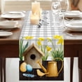 thumbnail image 3 of Table Runners 72 Inches Long Dress Scarves, Spring Farmhouse Kitchen/Dining Table Runner, Coffee Tablerunners, Country House Eggs Birds Botanical Floral Plaid 14x72 Inch, 3 of 9
