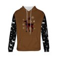 thumbnail image 4 of Sudadera con capucha para hombre, estilo casual, con cuello redondo, estampado, manga larga, blusa de poliéster, 4 of 5