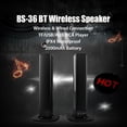thumbnail image 2 of BS-36 BT Wireless Speaker Soundbar IPX4 Waterproof 2000mAh Rechargeable Battery Support TF USB AUX RCA Player FM MP3 HiFi Stereo Speaker Audio Sound Deep Bass Wireless Device For Home Outdoor, 2 of 10