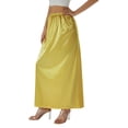 thumbnail image 6 of GEWSEY Women Half Slip Soft Satin Half Slip Lace Long Underskirt Half Slips for Under Dresses White/Black/Beige S-XXL (Yellow, L), 6 of 9