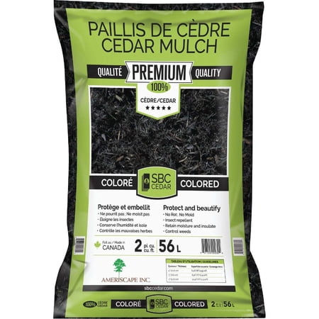 SBC 2 Cu. Ft. Dyed Black 100% Pure Cedar Mulch 92300