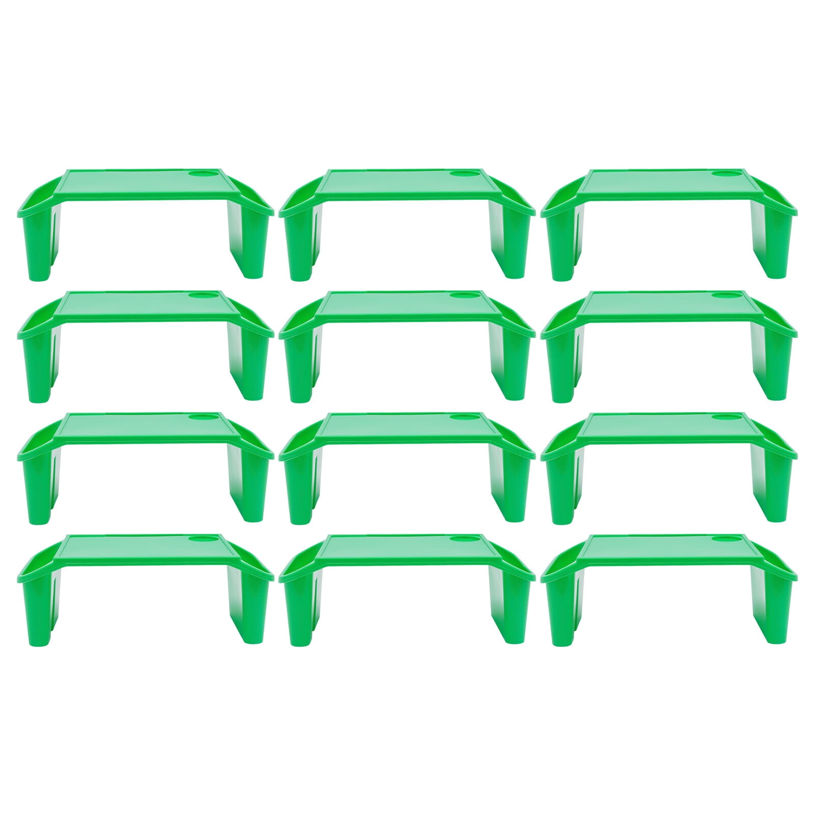 Rectangle 12 Pcs Kids Lap Desk Tray Pp Portable Lap Bed Table with Side Pockets