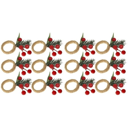

NUOLUX 12 pcs Simulation Berries Napkin Ring Imitation Berries Napkin Buckle Xmas Decor