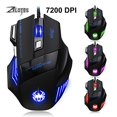 thumbnail image 1 of Kunova T80 Game Gaming Mouse Mice by ZELOTES Professional LED Optical 7200 DPI 7 Button USB Wired for gamer Adjustable DPI, 1 of 2