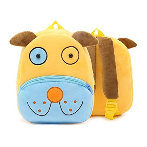 Mochila niño Ladyzone con animales zoológico, bolso felpa lindo, animado, 10" para guardería (Perro)