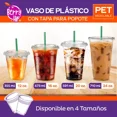 thumbnail image 5 of 50 Vasos de Plástico de 16 oz (473 ml) con Tapa Plana, Perfecta para Popotes,Transparentes Best Trading VTP16-1, 5 of 5