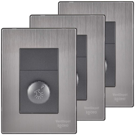 Regulador de Intensidad de Luz Inoxium1DOxford 3Pzas Dimmer 127VCA 60Hz Plateado/Oxford Acero Inoxidable/PC.