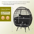 thumbnail image 4 of Costway Patio Oversized Rattan Wicker Egg Chair Lounge Basket 4 Cushion Indoor & Outdoor, 4 of 9