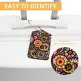 thumbnail image 3 of Square PU Leather 2 Pack Travel Tag - Bag Tag - Suitcase Tag with Privacy Cover and Stainless Steel Ring - Suitable for Travel, Backpack, and Handbag Ethnic Pattern, 3 of 7