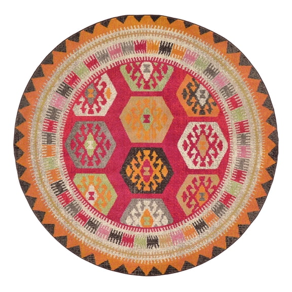 Unique Loom Sedona Collection Area Rug - Native (8' Round Red/Brown)