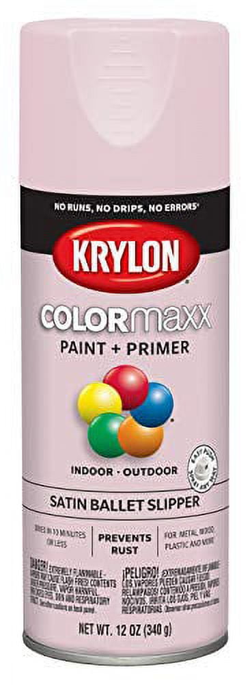 Krylon K05502007 COLORmaxx Spray Paint and Primer for Indoor/Outdoor Use,  Gloss Ballet Slipper Pink, 12 Ounce (Pack of 1)