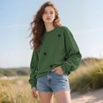 thumbnail image 6 of MVRLSH Essentials Hoodies for Women Soft Printed O Neck Long Sleeve Warm Winter Casual Tops Spring Fall Layering Daily Outfit Match Sweatshirt Green - XXL, 6 of 7