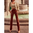 thumbnail image 6 of ZAFUL Women Casual Heathered Lantern Sleeve Cardigan and Camisole Light Coffee S, 6 of 8
