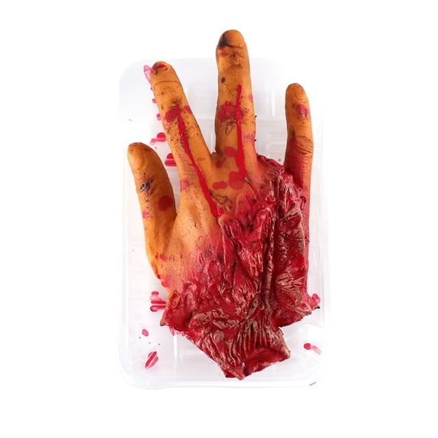 1 pieza de simulación de órganos humanos accesorios decorativos de Halloween adorno de fiesta espeluznante casa embrujada suministros de fiesta (dedo cortado)