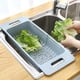 thumbnail image 1 of Collapsible Colander Kitchen Extendable Strainer Food Fruits Vegetables Noodle Pasta Drain Basket Space-saver Portable Drainer Over Sink, Blue, 1 of 5